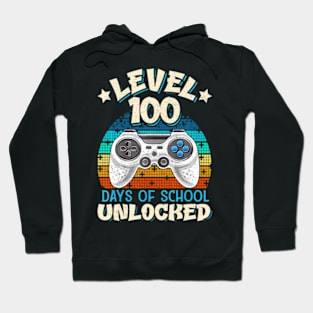 Level 100 Days Of School Unlocked 100th Day Video Gamer Hoodie